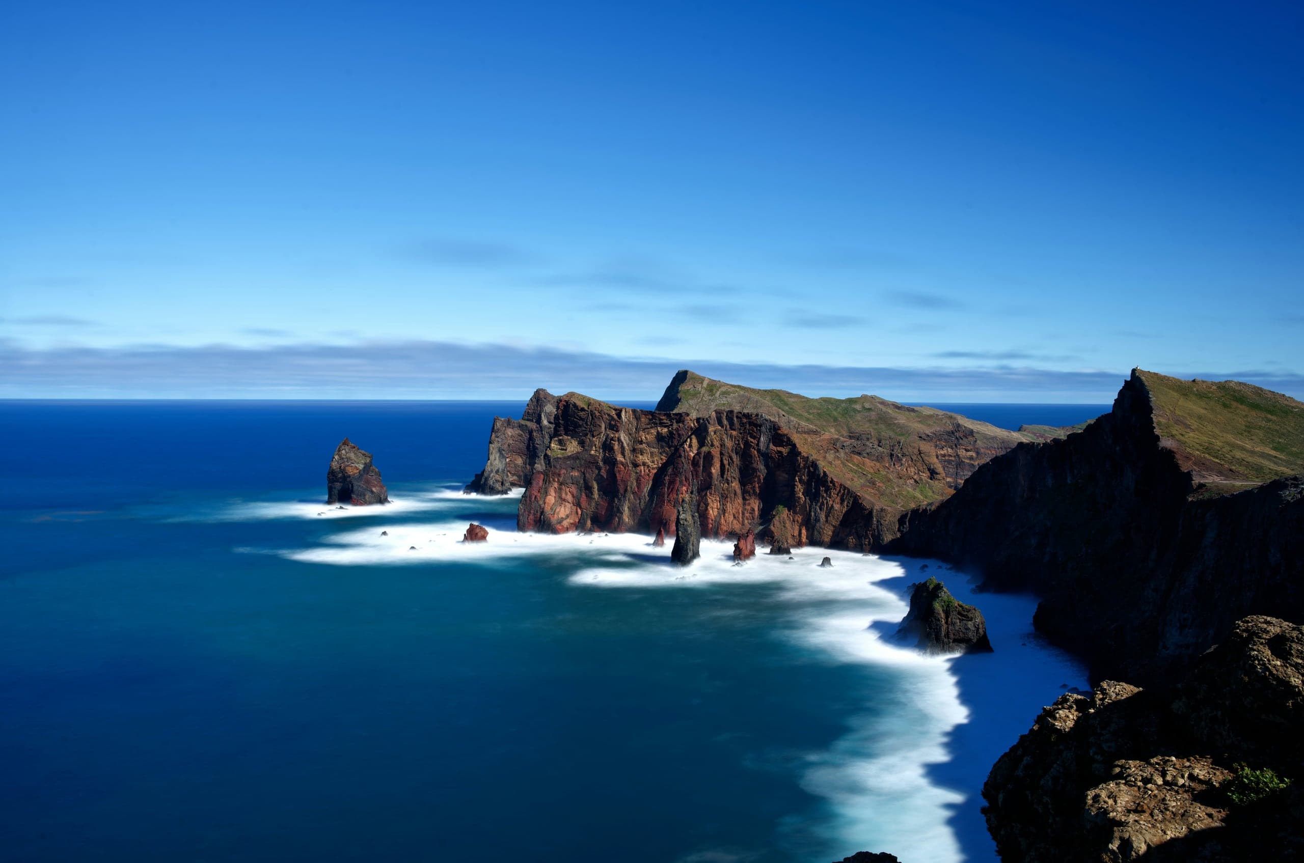 The volcanic headlands and offshore stacks of Ponta de São Lourenço